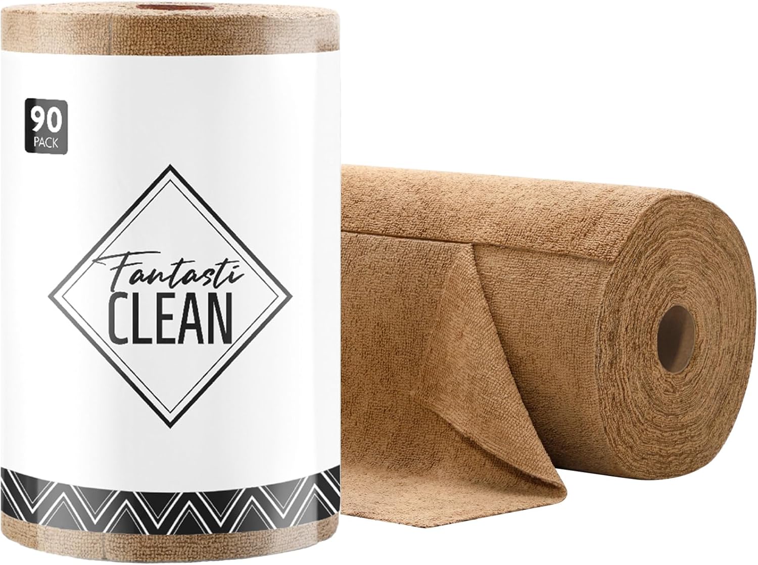 Fantasticlean Microfiber Cleaning Cloth Roll -90 Pack, Tear Away Microfiber Towels, 12" x 12"