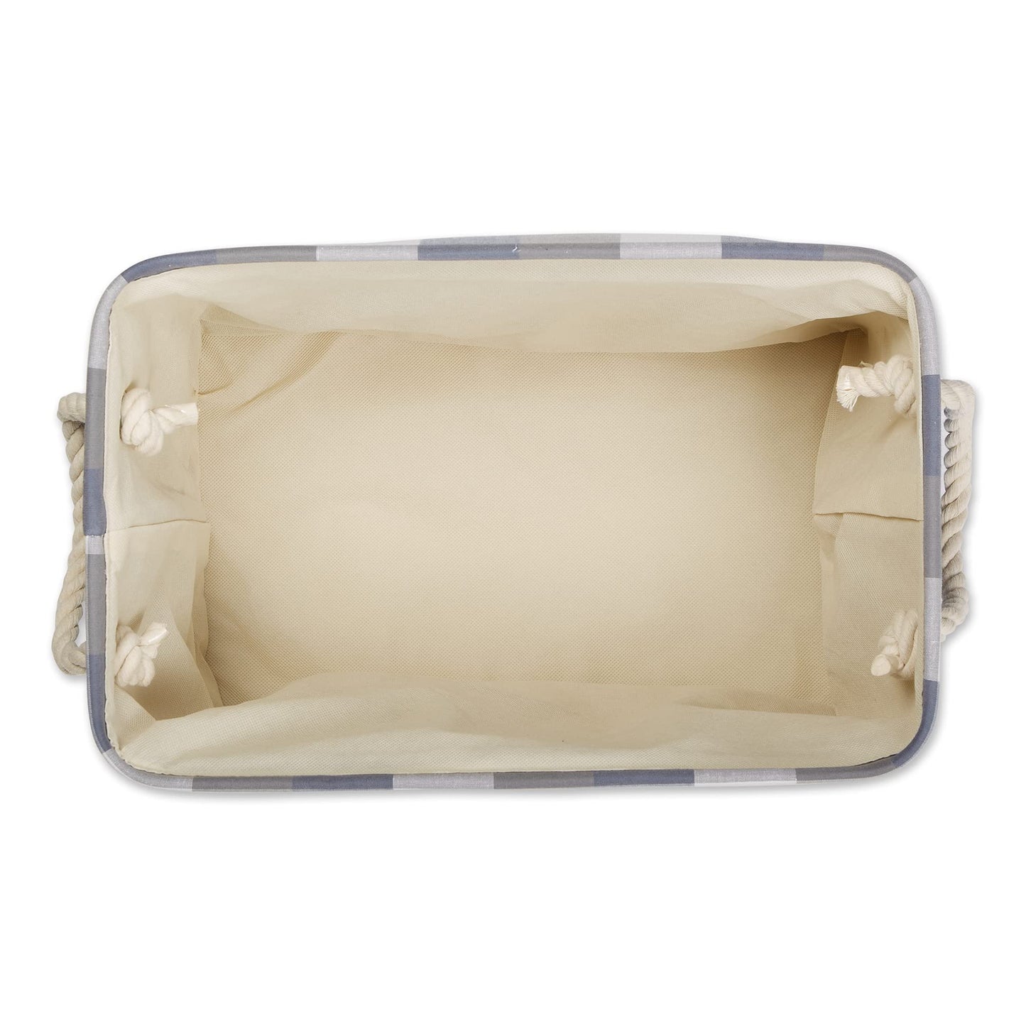 DII Buffalo Check Storage Bin, Medium Rectangle, 16x10x12, Tri Color Blue