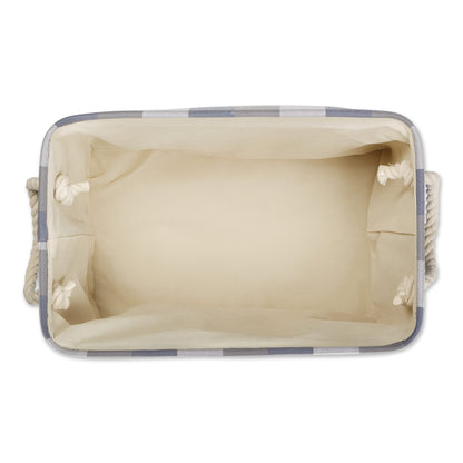DII Buffalo Check Storage Bin, Medium Rectangle, 16x10x12, Tri Color Blue