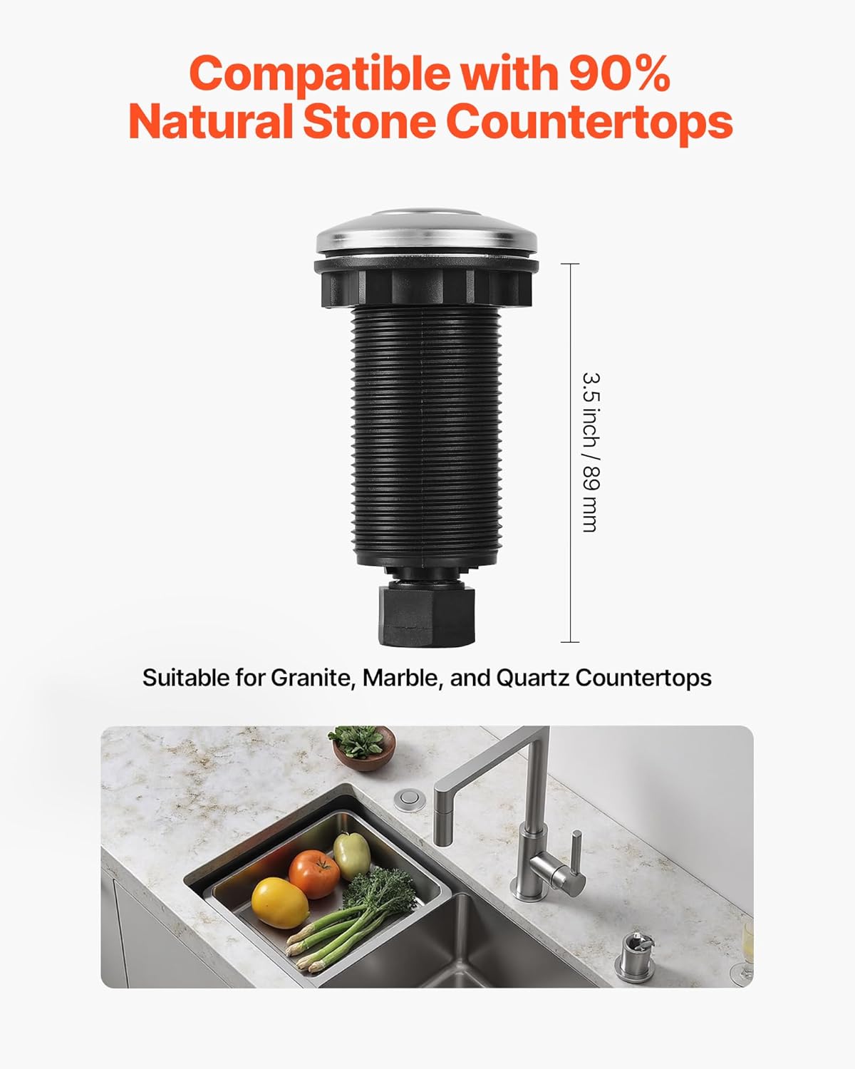 VEVOR Garbage Disposal Air Switch Kit, Dual Outlet Sink Top Air Switch for Food Waste Disposal