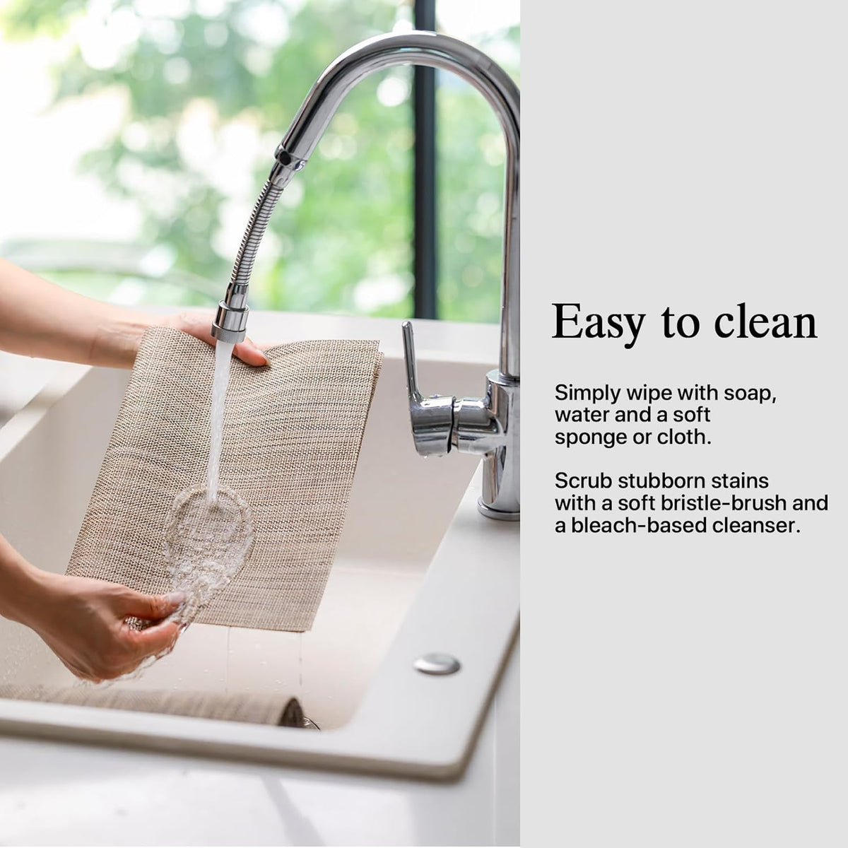 Placemats Set of 4 - Easy Clean Woven Vinyl Placemats for Dining Table, Indoor/Outdoor Place Mats