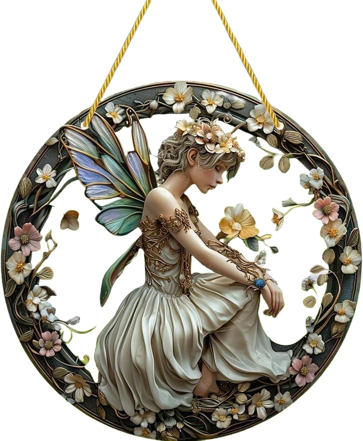 Flower Fairy Garden Decorations Angel Wing Christmas Halloween Deco Statue Art Elf Sculpture
