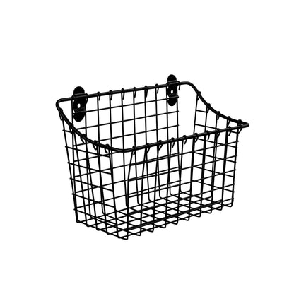 Spectrum Large Wall Mounted Wire Basket Matte Black Kitchen Wall Mount Organizer Storage Basket