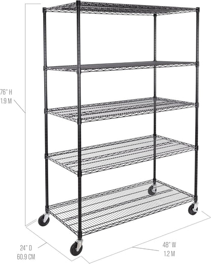Seville Classics UltraDurable Heavy Duty NSF Solid Steel Wire Rack Storage Unit, Organizer for