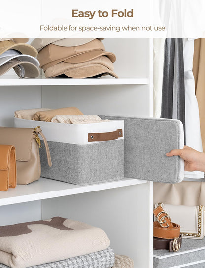StorageWorks Narrow Storage Bins, Small Basket for Closet and Shelves, Rectangular Fabric Organizer