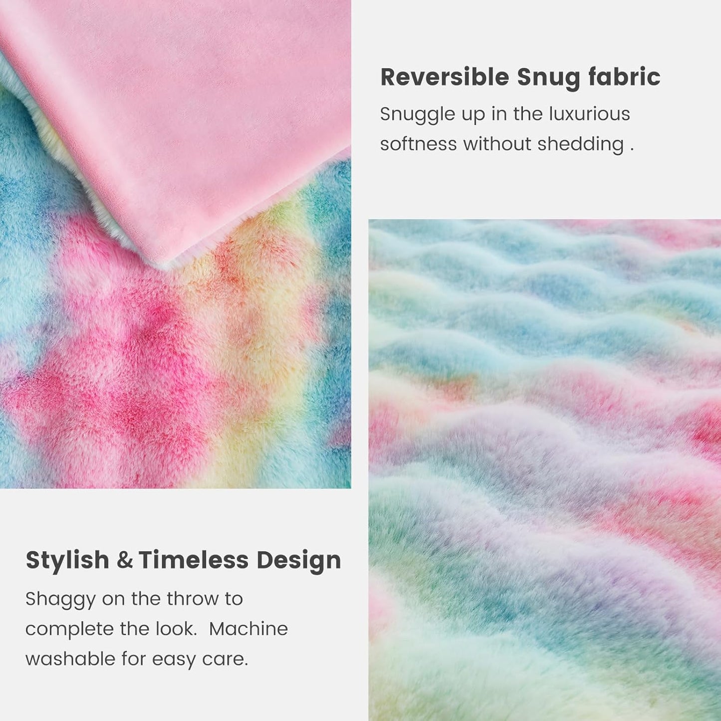 Cozy Bliss Faux Fur Throw Blanket for Couch, Fuzzy Soft Plush Thick Bubble Blanket for Sofa Bedroom