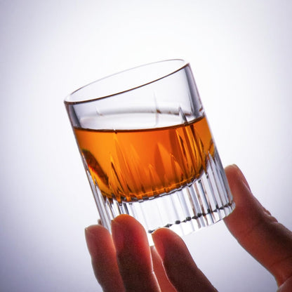 KAMMAK Crystal Whiskey Glasses Set of 2, Luxury 2.03oz Old Fashioned Glasses Stemless, Handcrafted