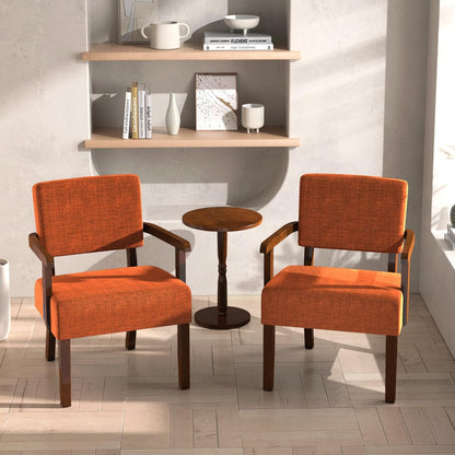 Accent Chair Set of 2 with Table, Living Room Chairs with Soft Seat and Armrests for Living Room