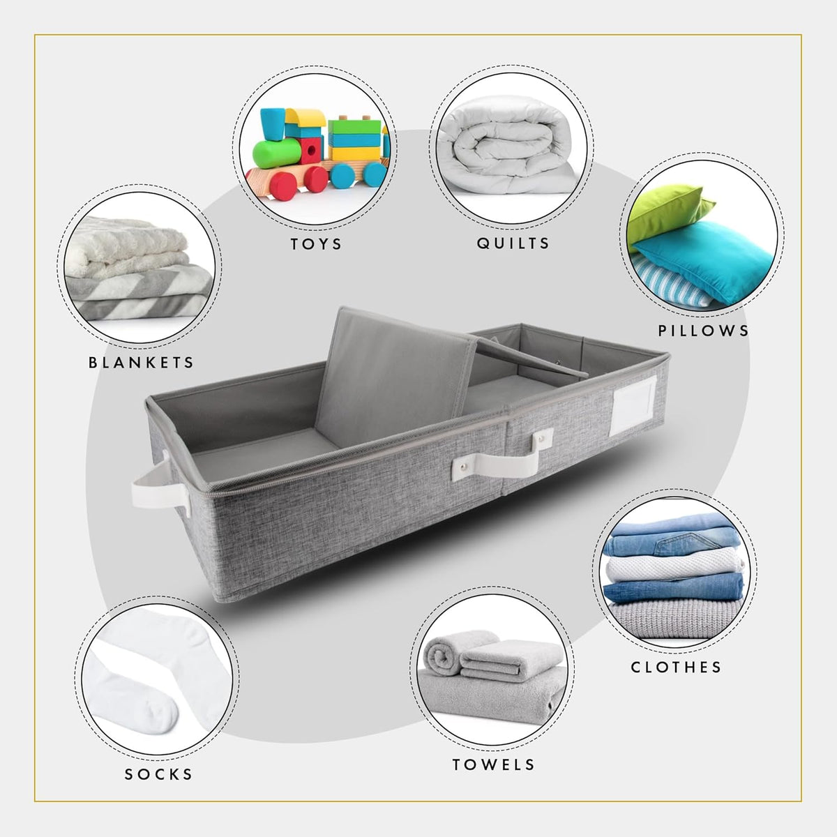 HOMELUX THEORY 2pc Under Bed Storage Containers, Bedroom Under the Bed Drawer Storage Organizer