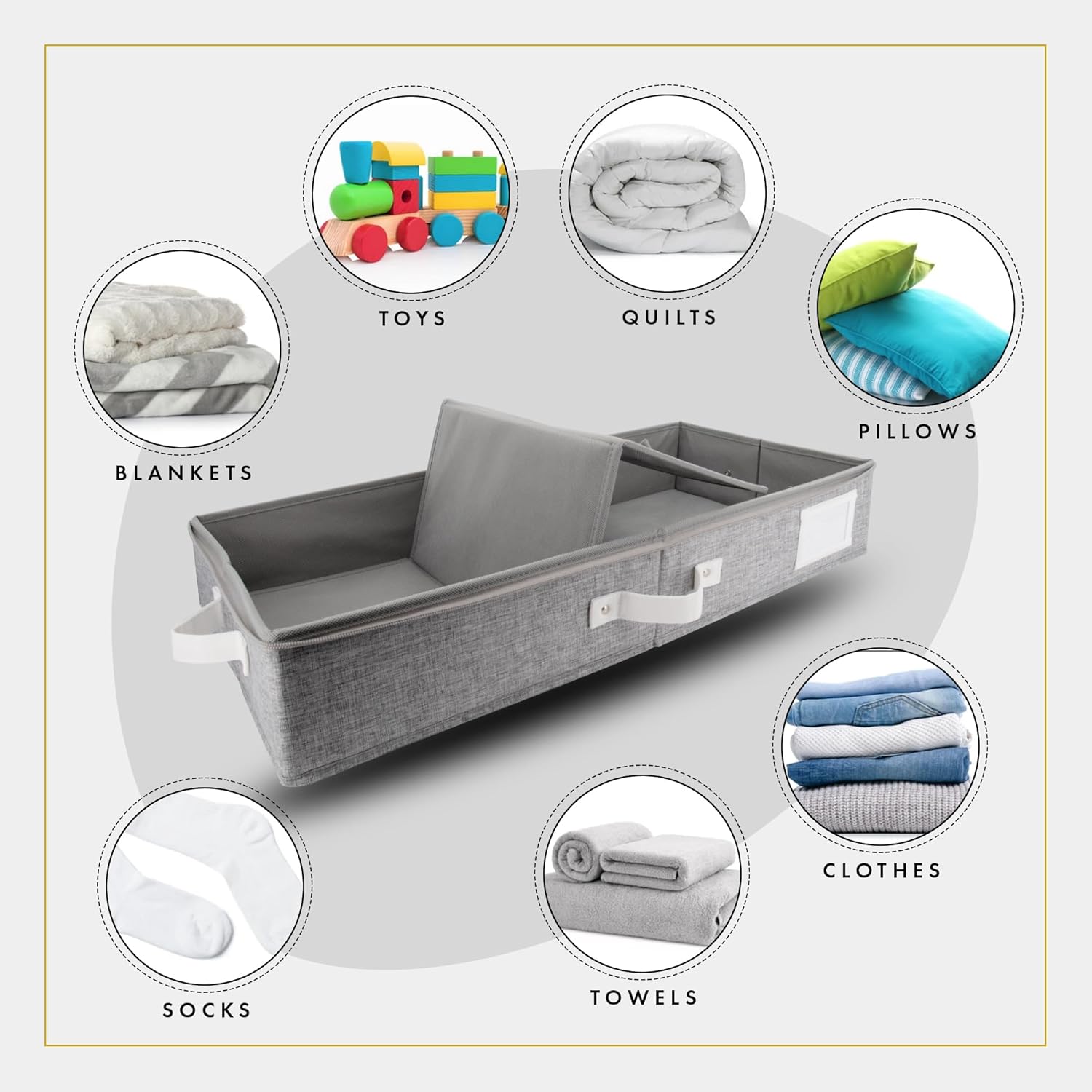 HOMELUX THEORY 2pc Under Bed Storage Containers, Bedroom Under the Bed Drawer Storage Organizer