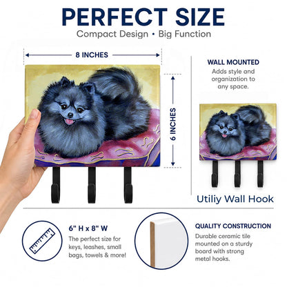 Caroline's Treasures 7503TH68 Pomeranian Leash or Key Holder, Wall Hooks, Key Hooks Holder, Coat