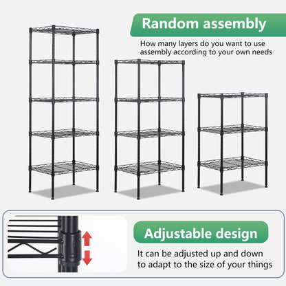 FDW 17L x 12W x 48H Wire Shelving 5 Tier Adjustable Metal Shelves NSF Pantry Shelves Storage Rack