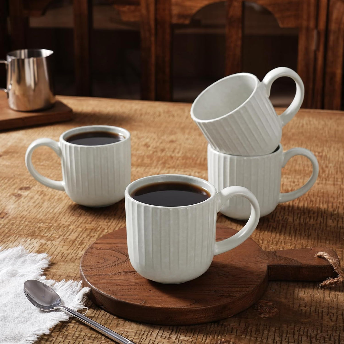 famiware Coffee Mugs Set of 4, Starlight 11 oz Mug Cup Set with Handle for Coffee, Tea, Cocoa, Milk