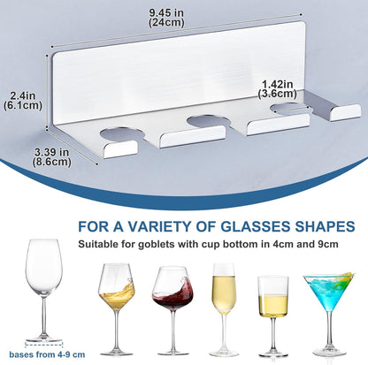 Wine Glass Holder Wine Glass Drying Rack Stainless Steel Hanging Stemware Rack Wall Mounted