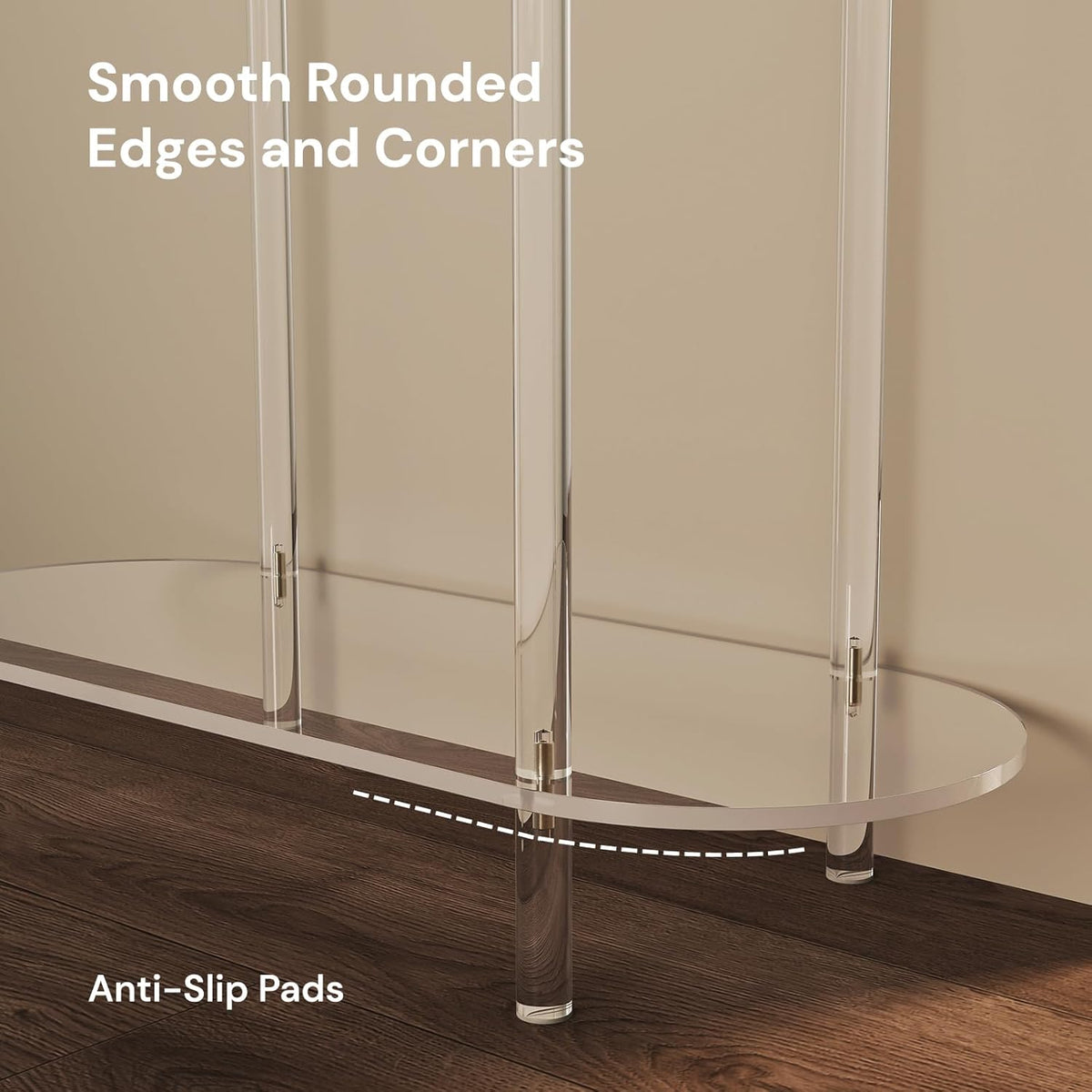 Acrylic Console Table, Oval, 29.5" Small Entryway Table, Clear Entry Table for Sofa, Foyer