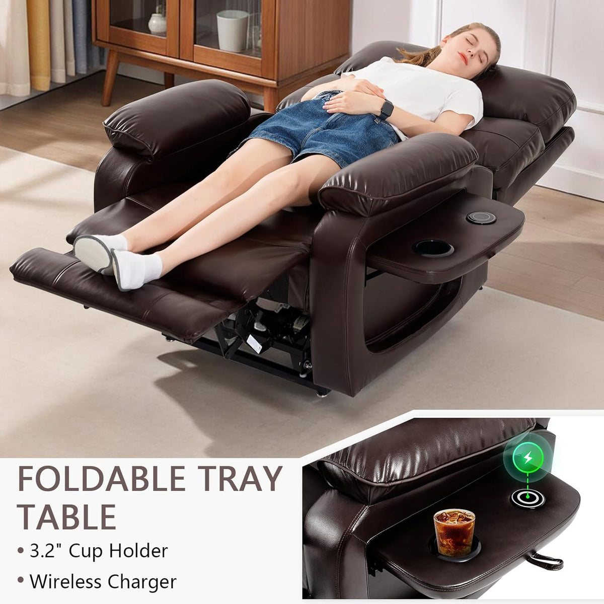Dual Motor Power Lift Recliner Chair for Adult & Elderly, Infinite Position Lay Flat Lift Chair