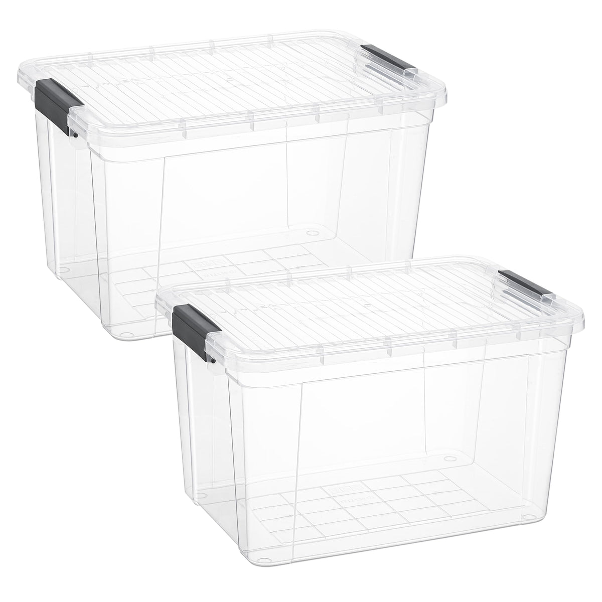 Superio Clear Storage Boxes with Lids, 26 Quart Plastic Container Bins for Organizing, Stackable