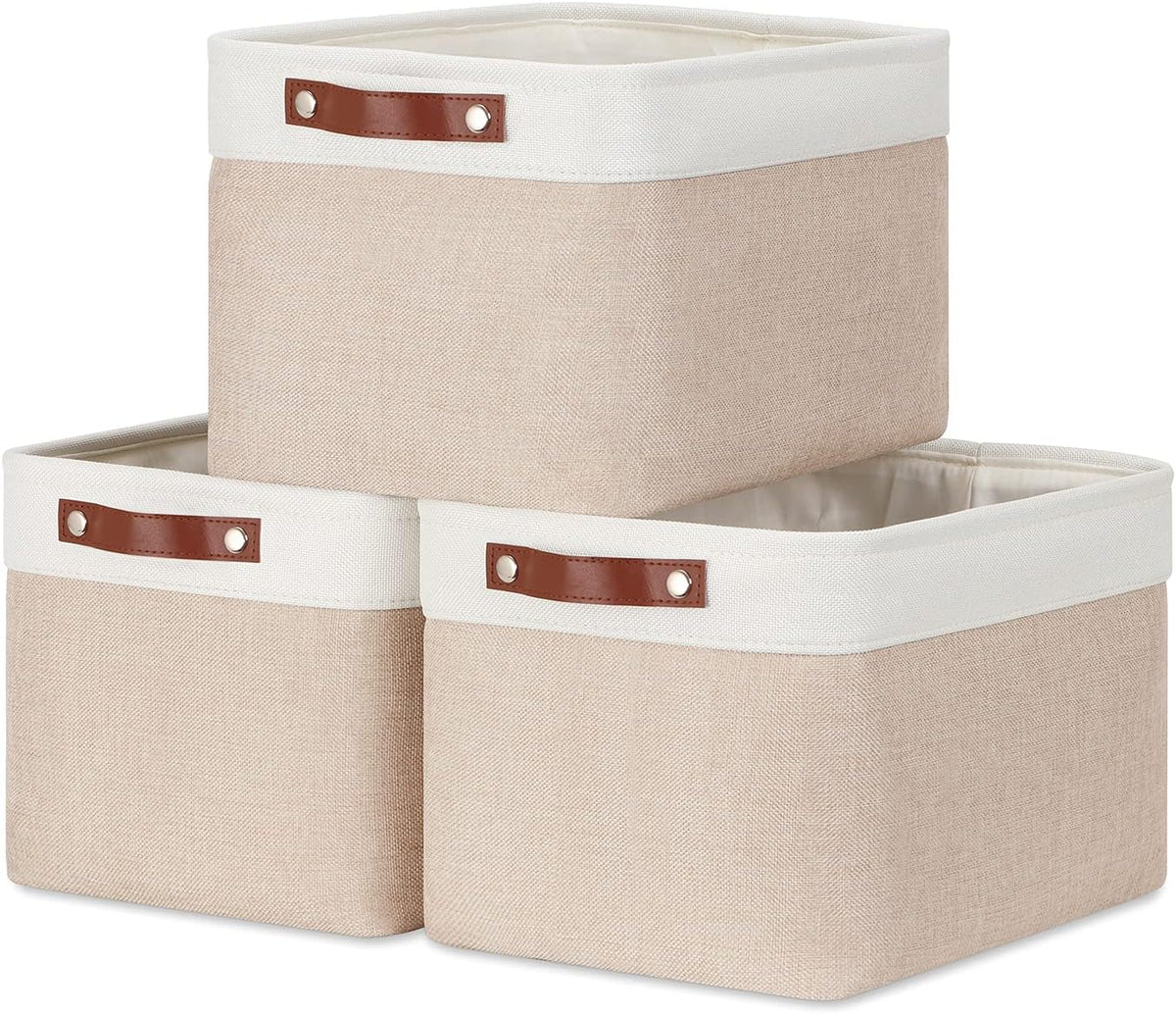 DULLEMELO Fabric Storage Bins, Storage Baskets for Organizing, Collapsible Rectangular Fabric