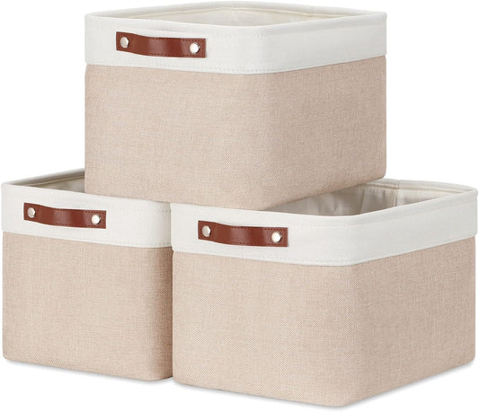DULLEMELO Fabric Storage Bins, Storage Baskets for Organizing, Collapsible Rectangular Fabric