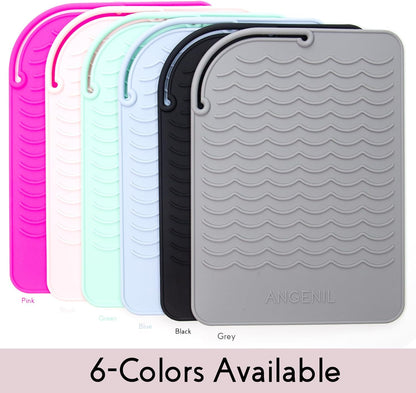 ANGENIL Heat Resistant Silicone Mat for Hair Tools - Counter Mat Pad Cover for Curling Irons, Flat