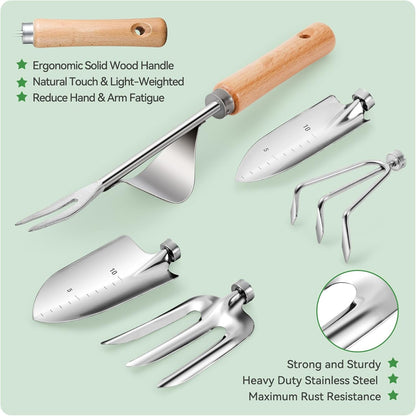 Garden Tools 9-Piece Heavy Duty Gardening Hand Tools with Fashion and Durable Garden Tools