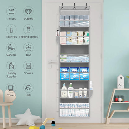 STORAGEIDEAS Over Door Organizer with 6 Extra Large Pockets 12 Side Pockets, Sturdy Closet Storage