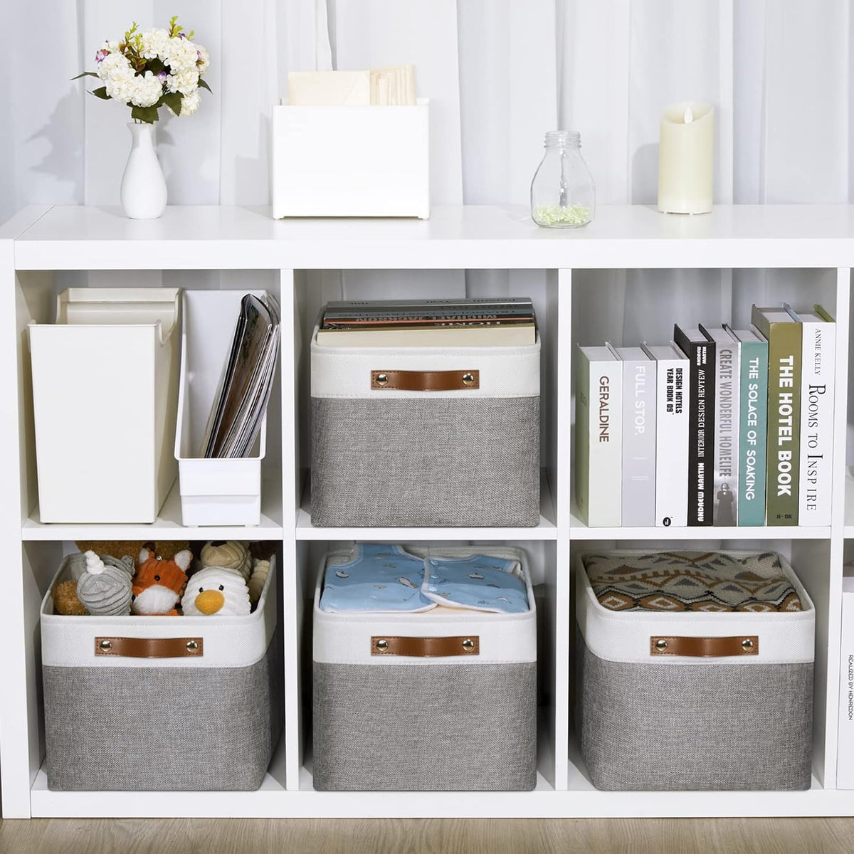 DULLEMELO Fabric Baskets for Storage, Office, Home,Nursery,Organizing Baskets for Shelves, Bedroom