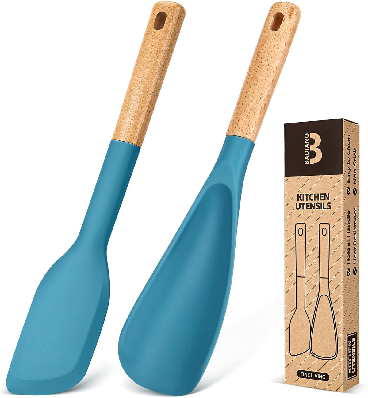Cooking Spoon and Scraper for Nonstick Cookwares, Great for Cooking and Serving Durable BPA-Free