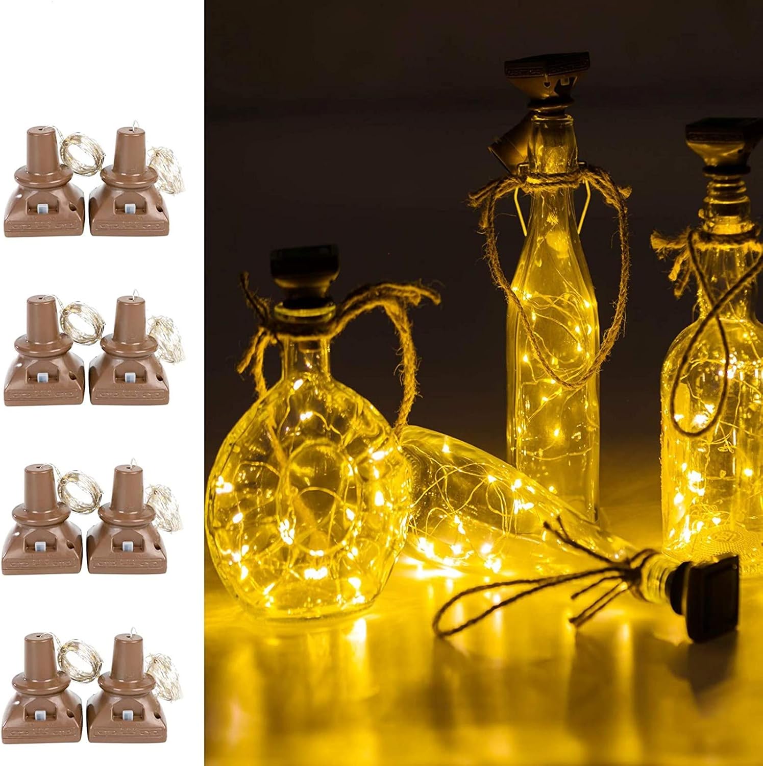 Solar Wine Bottle Lights Outdoor, 20 LED Cork Lights for Wine Bottles Waterproof, Fairy Lights