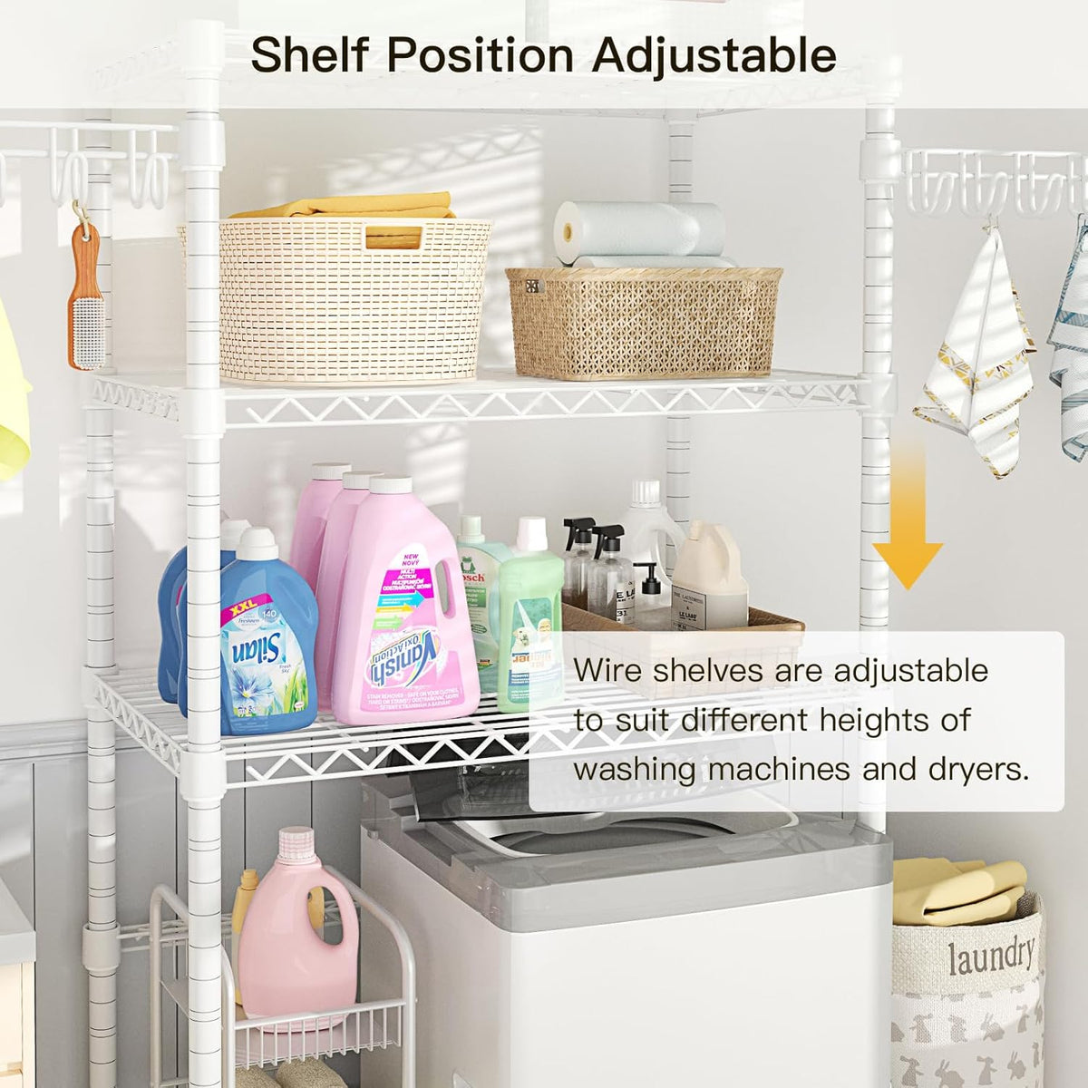 Ulif U8 Laundry Room Storage Organizer, Over The Washer and Dryer Storage Shelves for Laundry