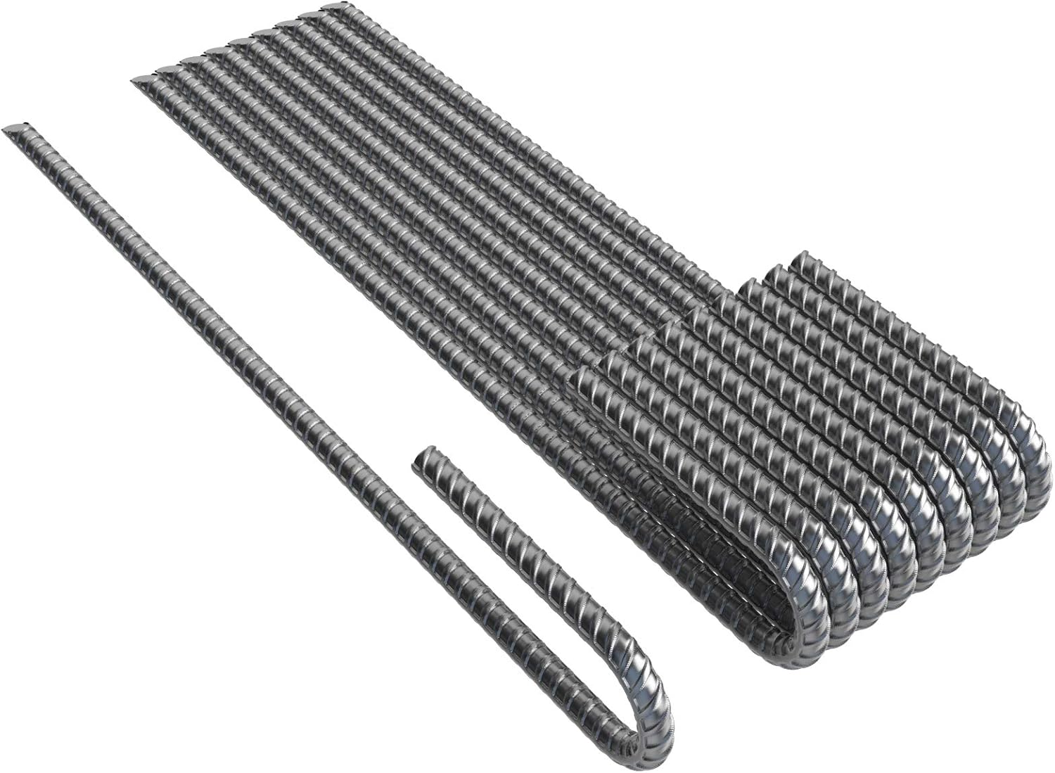 Vodaland Rebar Stakes J Hook Extra Heavy Duty 1/4 inch Coated Steel Ground Anchors with Chisel