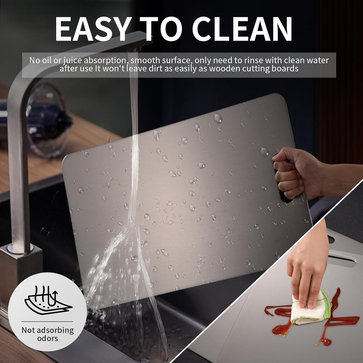 Katuchef Titanium Cutting Board 2025 New Upgrade Pure Titanium Cutting Boards for Kitchen Double