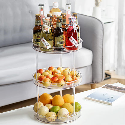 URALFA 3 Tier Bathroom Lazy Susan Organizer, 9 Inch Clear Rotating Makeup Organizer for Vanity