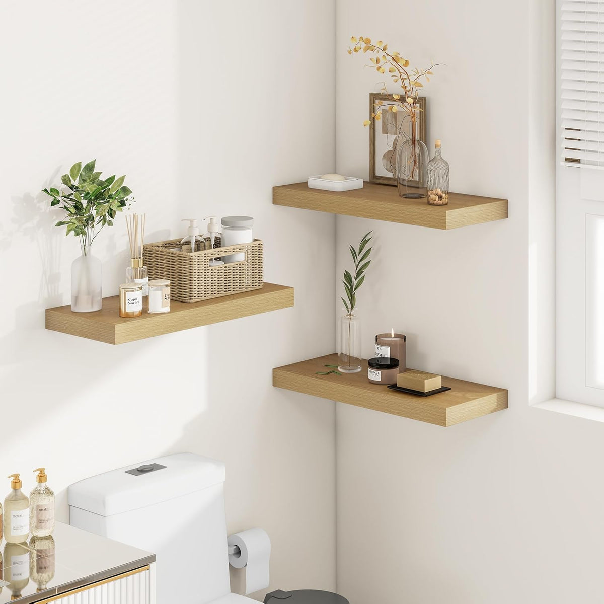12 Inch Deep Floating Shelves 24 inch Long, 24 x 12 Wide Wall Shelves with Invisible Brackets