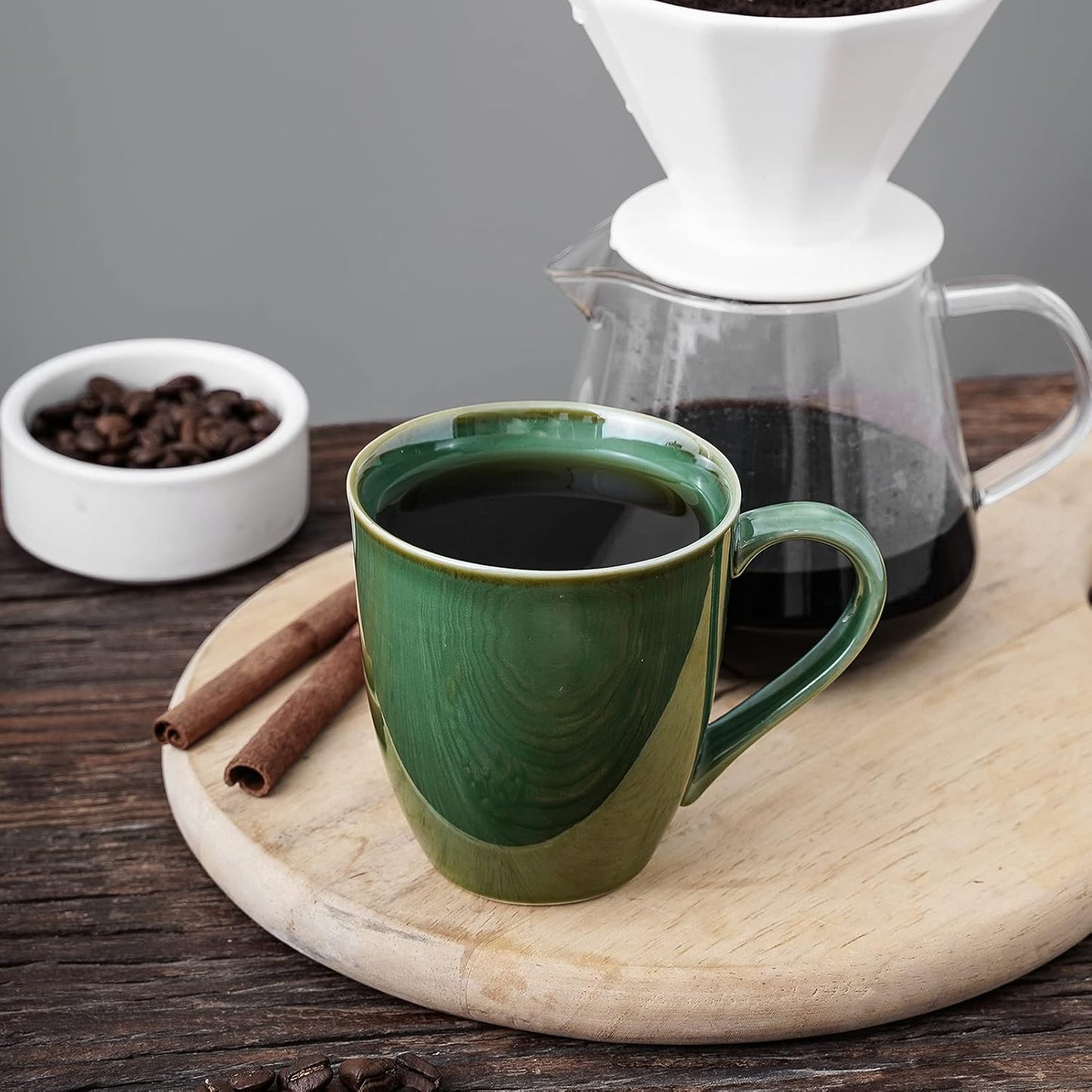 vicrays Coffee Mug Set, 12 Ounce, Set of 6, Ceramic Mug for Men, Women, Unique Glazed Mugs with