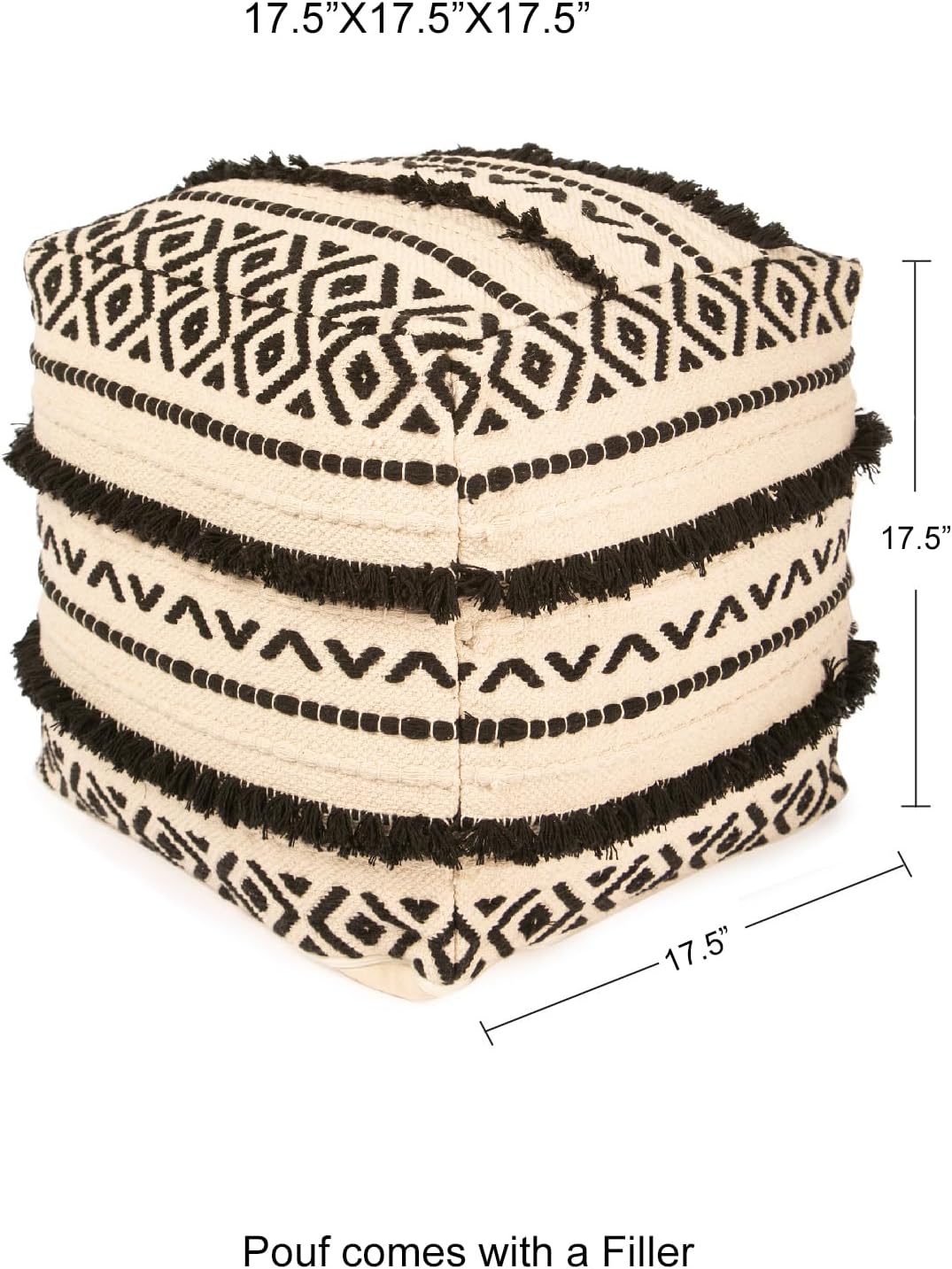 REDEARTH · Tufted Pouf Ottoman with Filler Textured Storage Cube Bean Bag Pouffe Footrest for