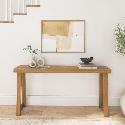Plank+Beam Solid Wood Console Table, 66 Inch, Sofa Table, Narrow Entryway Table for Hallway, Behind