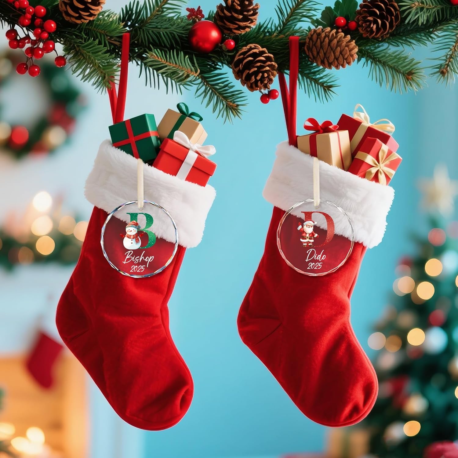 Personalized Christmas Ornaments with Names, Name Ornaments for Christmas Tree Decoration, Custom