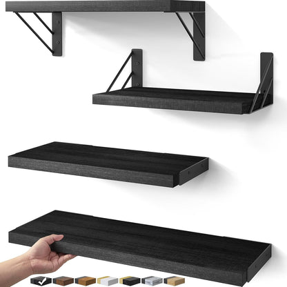 BAYKA Wall Shelves for Bedroom Decor, Floating Shelves for Wall Storage, Display Mounted Rustic