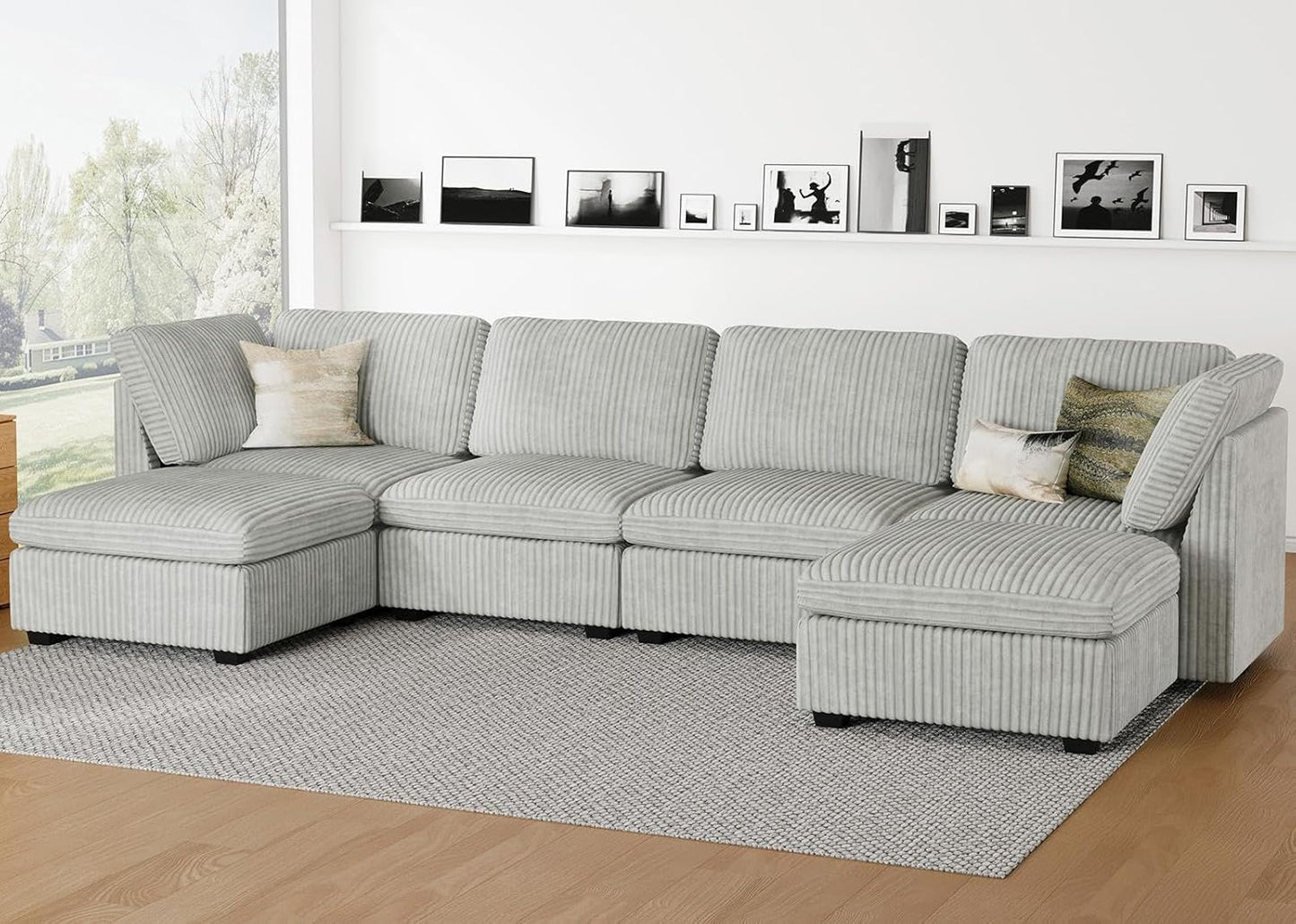 Belffin Modular Sectional Sofa with Storage Ottoman, Oversized Cloud Couch Sectional with Extra