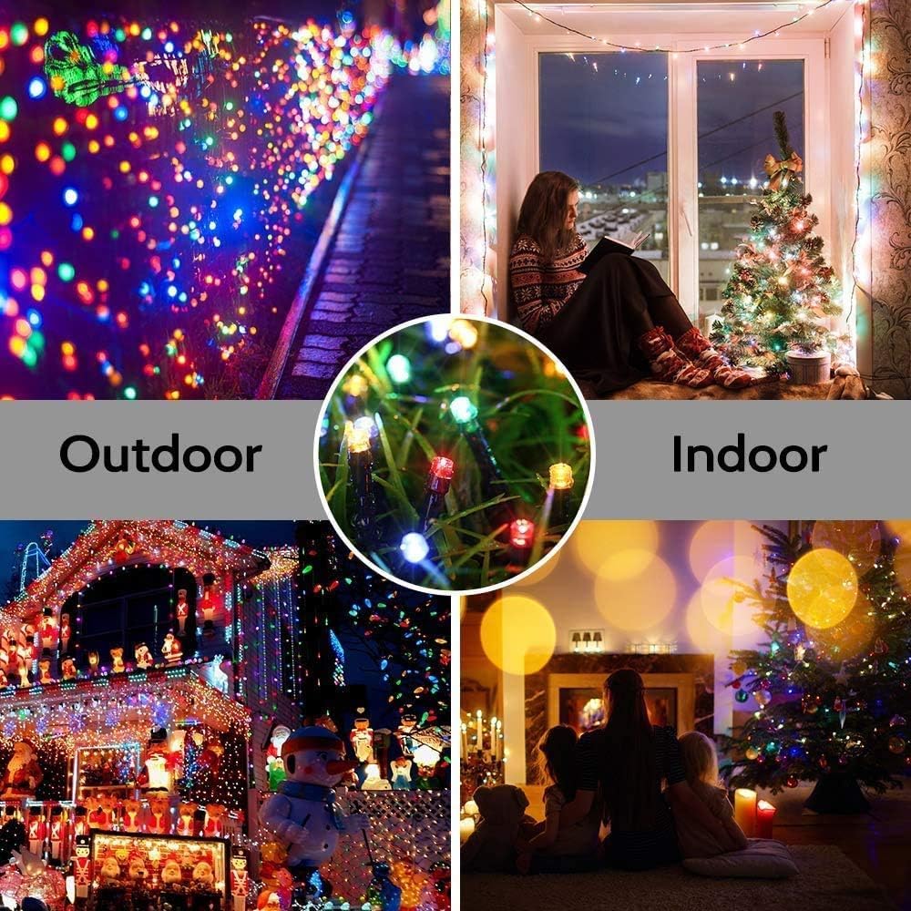 Joomer Solar Christmas Lights, 2 Pack Total 144 FT 400 LED 8 Modes Waterproof Solar Christmas