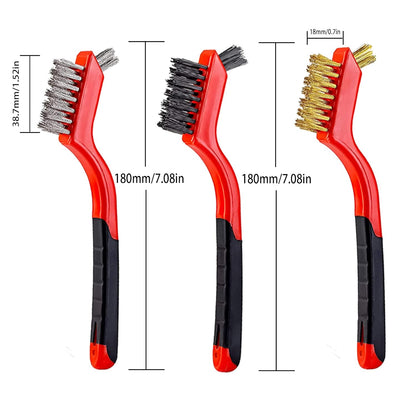 Wire Scratch Brush Set Soft Grip for Rust, Dirt & Paint Scrubbing with Deep Cleaning (24, 24PCS