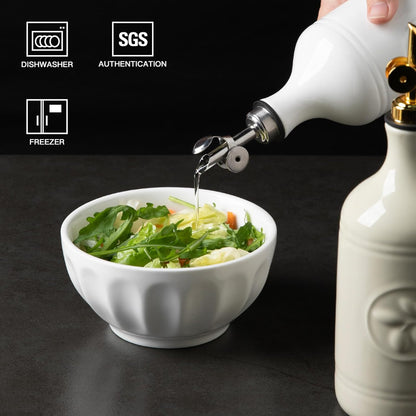 Sweejar 16 Oz Ceramic Olive Oil Dispenser Bottle, Oil Dispenser for Kitchen with Gravity Spout