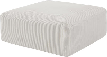40" Square Stuffed Ottoman Pouf for Sofa Couch, Corduroy Poufs with Foam Chunk Filling, Furry &