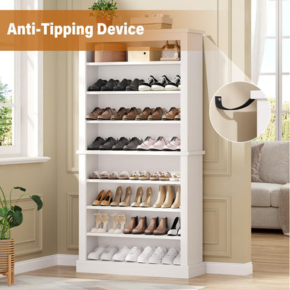knoworld Freestanding Shoe Cabinet, Holds 40-45 Pairs, 71 Inch Tall 9-Tier Shoe Rack with