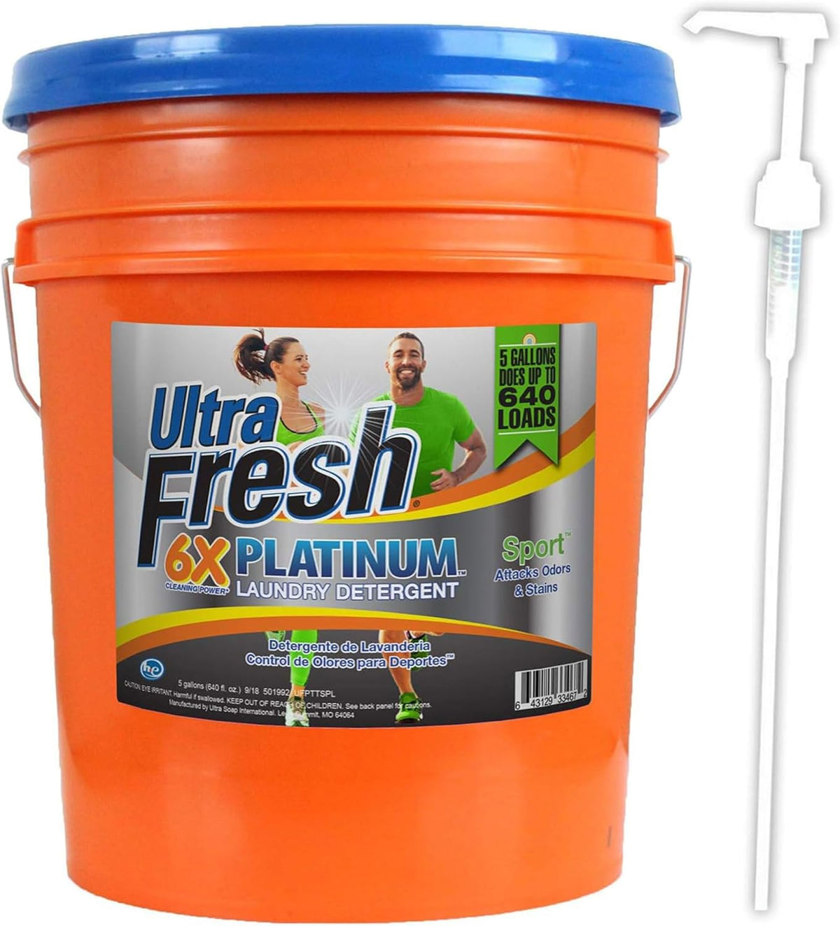 Ultra Fresh 5 Gallon Liquid Laundry Detergent Washing Soap for All Machine Types, 6X Platinum, Up