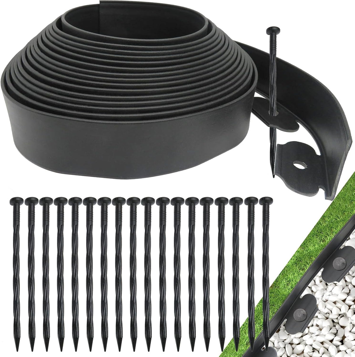 Landscape Edging Border, Plastic Edging for Landscaping, Garden Edging Border,Lawn Edging no