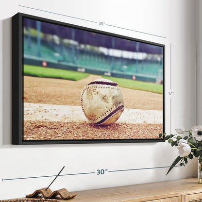 ElephantStock Baseball In Stadium Wall Art - Horizontal Framed Canvas - 1-Piece Living Room Wall