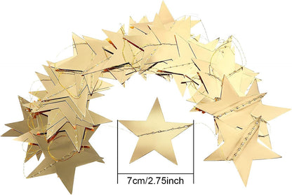 Patelai Glitter Star Garland Banner Decor 130 Feet Star Hanging Bunting Banner Twinkle Backdrop for