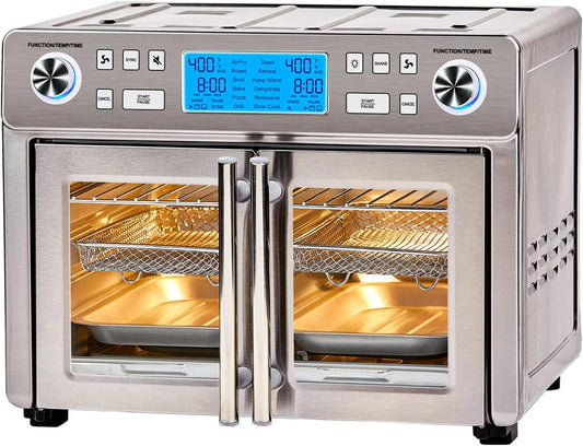 Emeril Lagasse Dual Zone 360 Air Fryer Oven Combo with French Door, 25 QT Extra Large, Cook Two